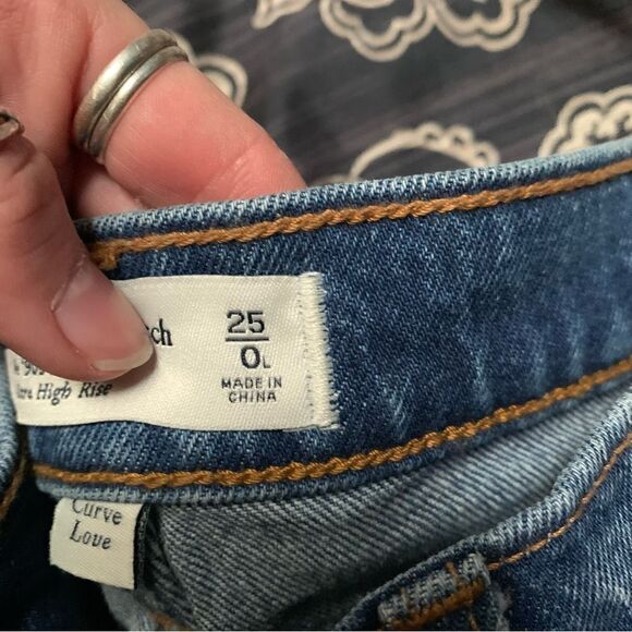 Abercrombie & Fitch 90’s Straight High Rise Size 0 Long - Picture 4 of 6